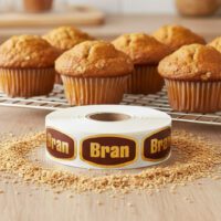 bran label on a gold foil sticker