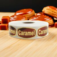 caramel gold foil sticker