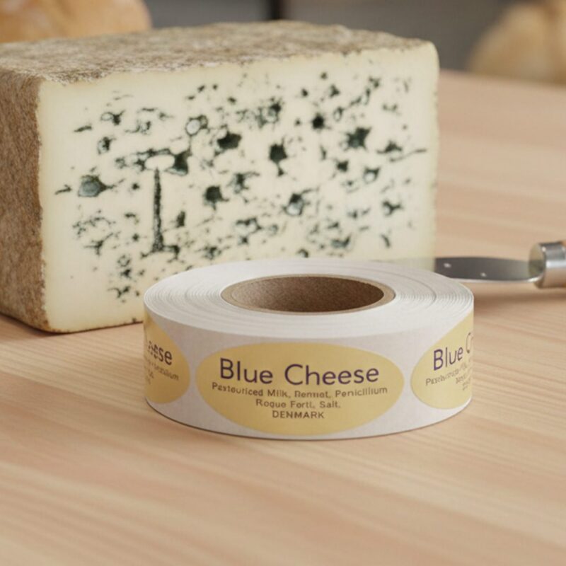 568039-Bleu-Cheese-Deli-Label-Stickers_3 Blue Cheese cheese sticker on gold foil label