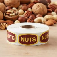 nuts sticker from a gold foil label