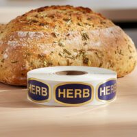 Herb sticker next to herb bread