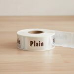 plain sticker on a rectangle silver foil label