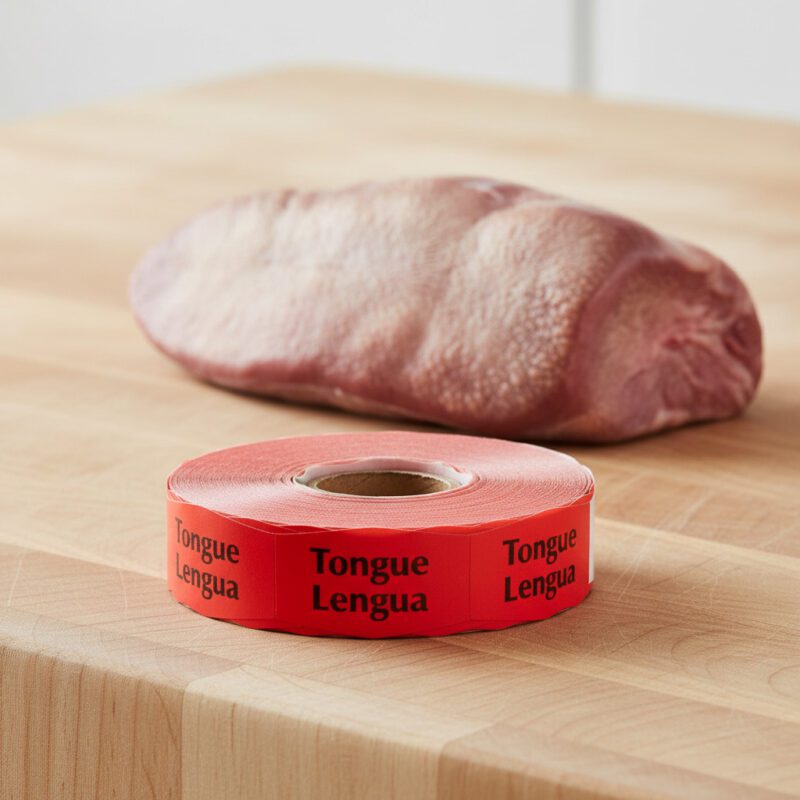 570040-Tongue-Lengua-Label Tongue english and Spanish sticker