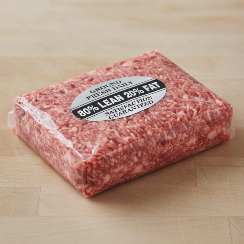 80 percent lean ground beef sticker